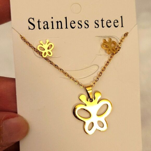 Butterfly Stainless Steel Jewelry Set - Picture 1 of 3